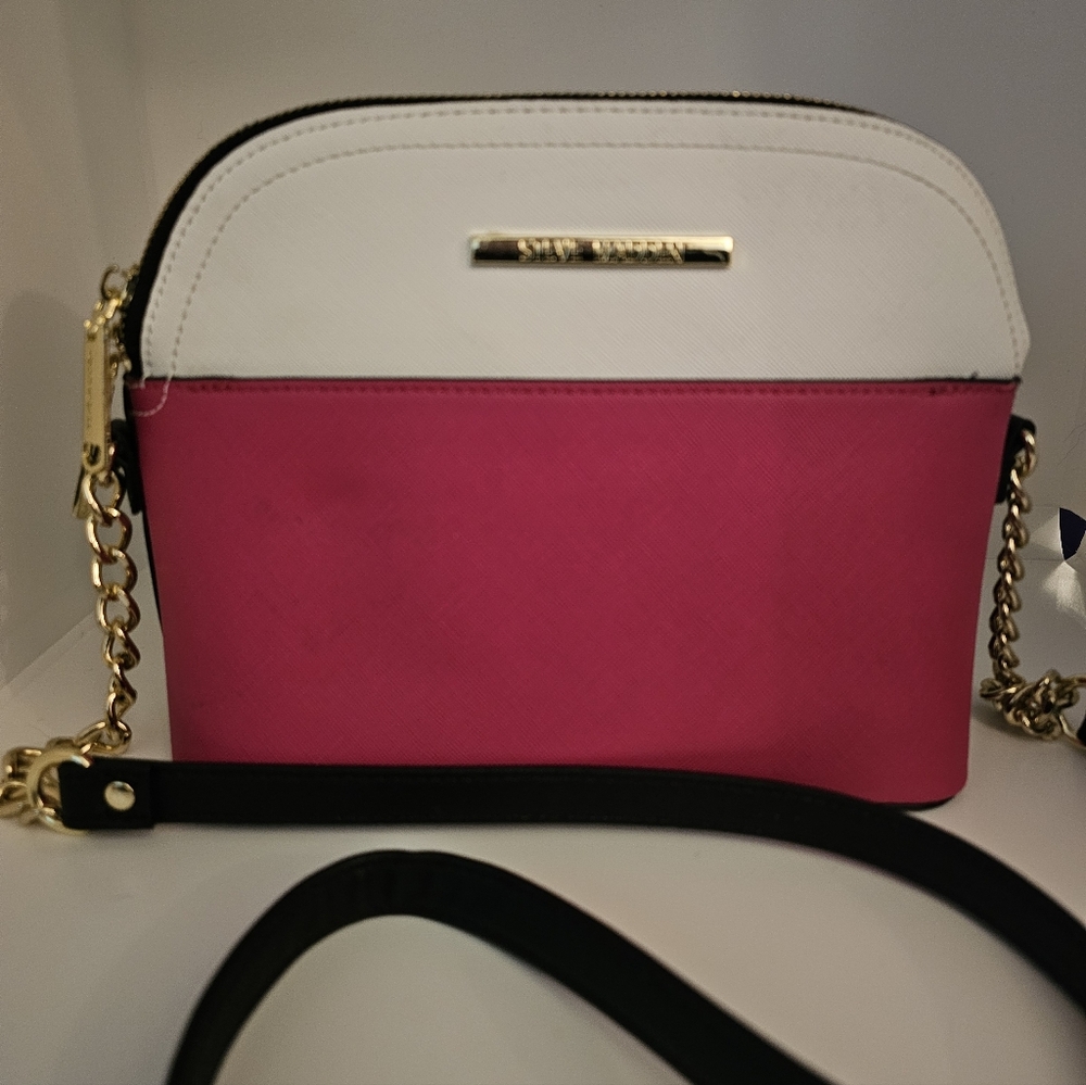 Steve Madden Pink White And Black Crossbody Bag EUC